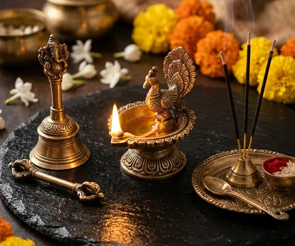 Premium Brass Puja Thali Set