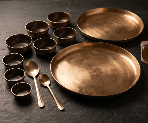 Traditional Copper Hammered Jug Set